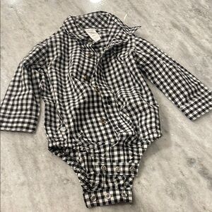 Black and White Checkered Baby Onesie